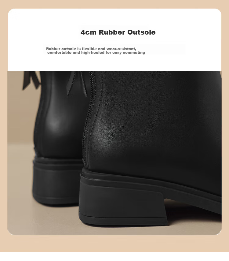 ZHR Women's Short Boots, Autumn And Winter Fleece-Lined, Warm Slim Boots, Fashionable Elegant Back-Zip Women's Boots, BL210A, Black, Size 35 7