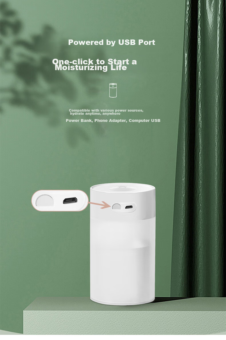 Kelleia Humidifier Mini Portable Creative Humidifier for Home, Car, Desk, Office, Bedroom, Dormitory Pink 11