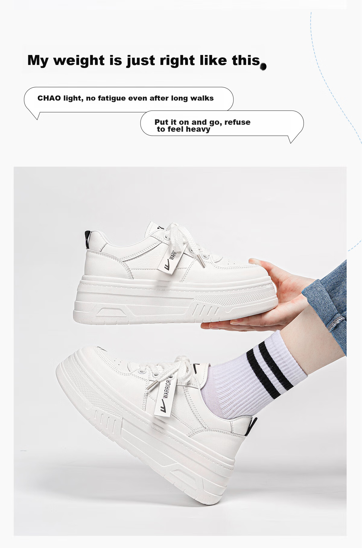Huili Women's Shoes Spring And Summer Thick-Soled Heightening Sneakers for Female Students, Casual Versatile Breathable Comfortable White Shoes for Women, White Color Size 36 11
