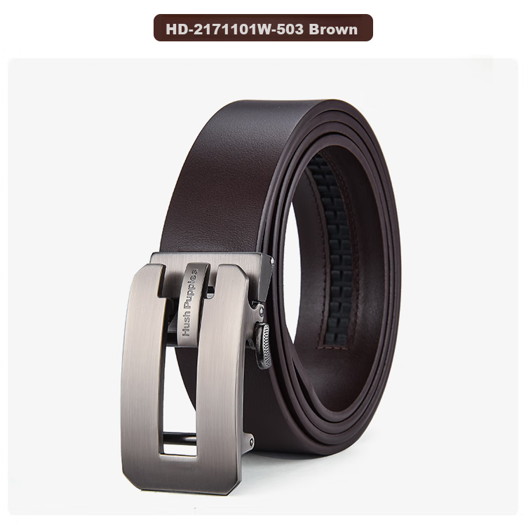 Hush Puppies Men's Genuine Leather Automatic Buckle Belt Fashion Business Trendy Birthday Gift for Boyfriend and Dad 14