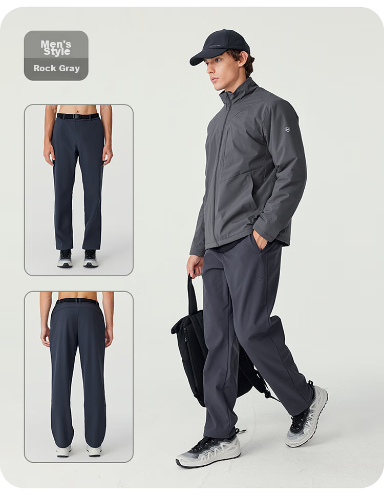 NORTHLAND [Baihulin] Men's Outdoor Windproof And Water-Resistant Fleece-Lined Snow Pants, Hiking And Mountaineering Trousers 35