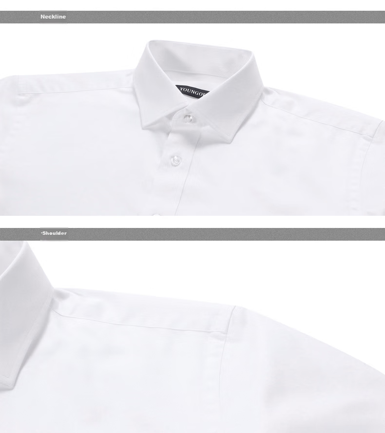 YOUNGOR [DP Wrinkle-Free] 2026 New All-Cotton Breathable Anti-Wrinkle Easy-Care Shirt, Long Sleeve White (With Pocket), Size 38 12