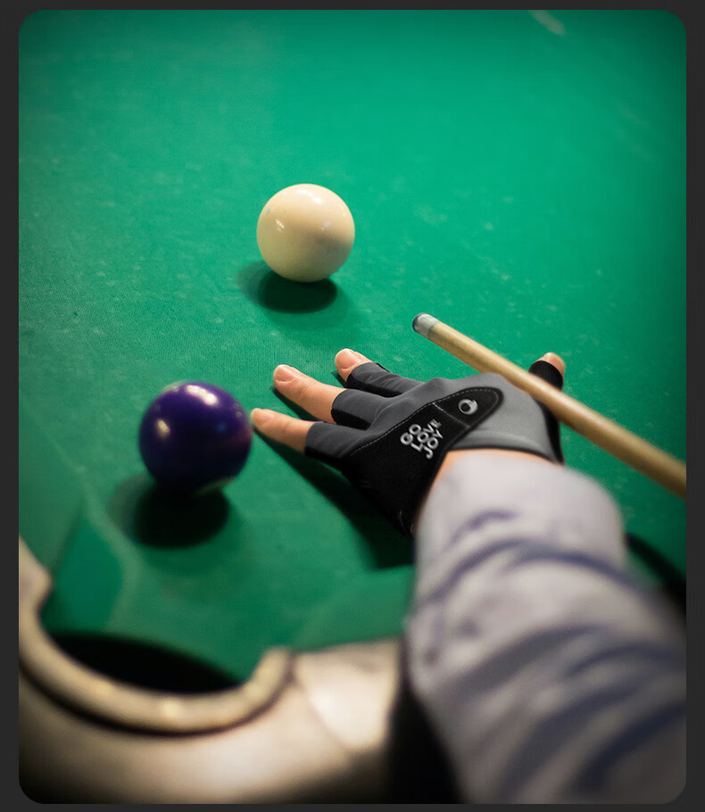 GOLOVEJOY Professional Billiard Glove Three-Finger Left Hand Ice Silk Breathable Pool Cue Glove Sea Blue (Single Left Hand) M 2