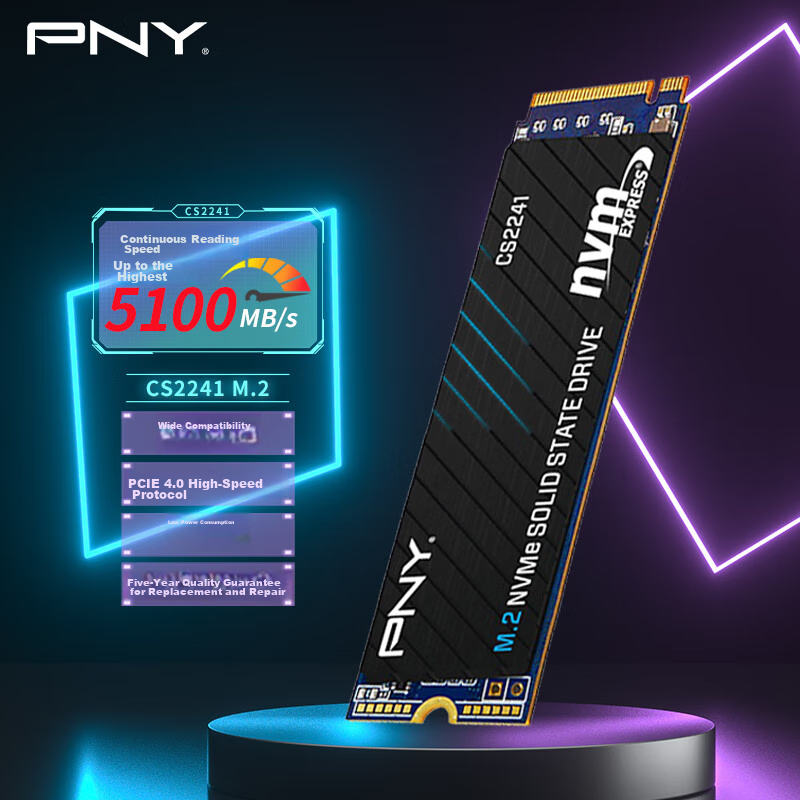 PNY CS2241 Series, 1TB SSD Solid State Drive, NVMe M.2 Interface, PCIe 4.0 X 4