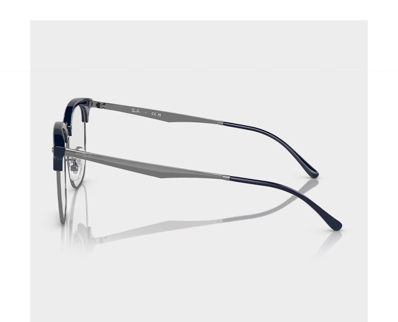 RayBan Optical Frame, Square Black Frame, Semi-Rimless Myopia Glasses Frame, 0RX7318D 8326 Gift 9