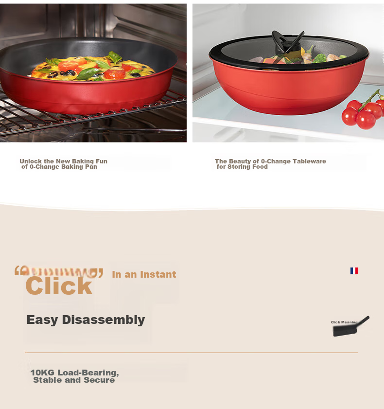 Tefal Detachable Frying Pan 26cm Convertible Baking Dish Cookware Compatible with Induction Cooker And Oven, Titanium Non-Stick Pot Can Be Washed in Dishwasher 21