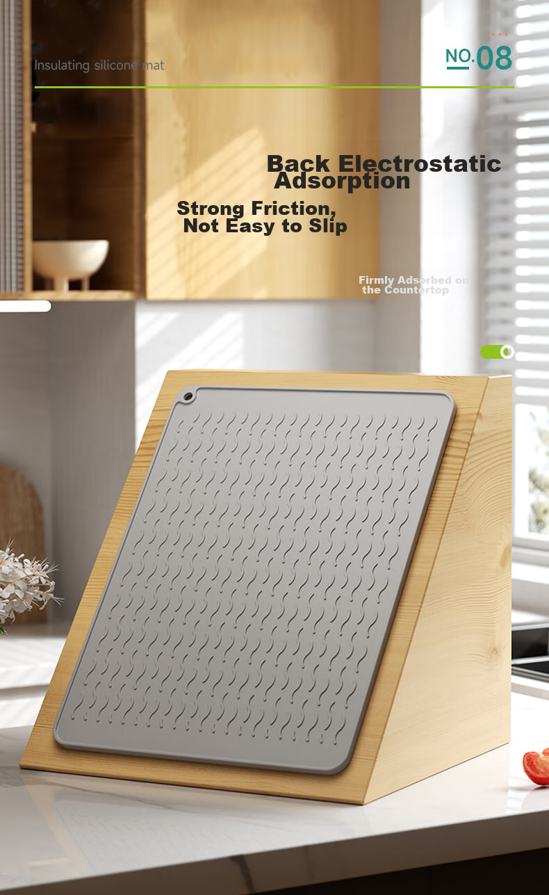 AOmeiyou Heat-Resistant Mat, Draining Pad, Kitchen Silicone Mat, Countertop Pad, Cutting Board Non-Slip Mat, High-Temperature Resistant Anti-Scalding Mat, Placemat 10