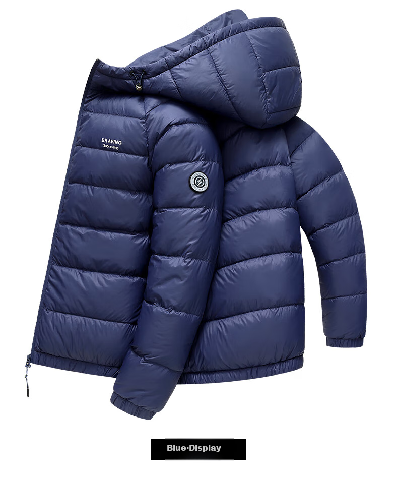 SNOWFLYING 90% Down Lightweight Hooded Jacket for Men And Women, Fashionable Casual Autumn And Winter Warm Couple Outerwear for Men 180 10