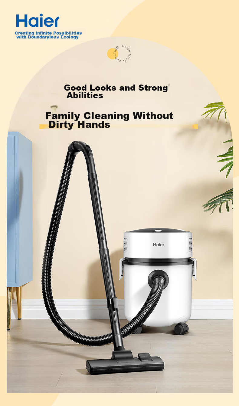 Haier Canister Vacuum Cleaner, Powerful Suction for Home Use, High-Power Dust Removal Machine, Wet And Dry Multi-Use, One-Button Cord Rewind, Dust Cleaning HZ-T810W [Genuine Gift] 1