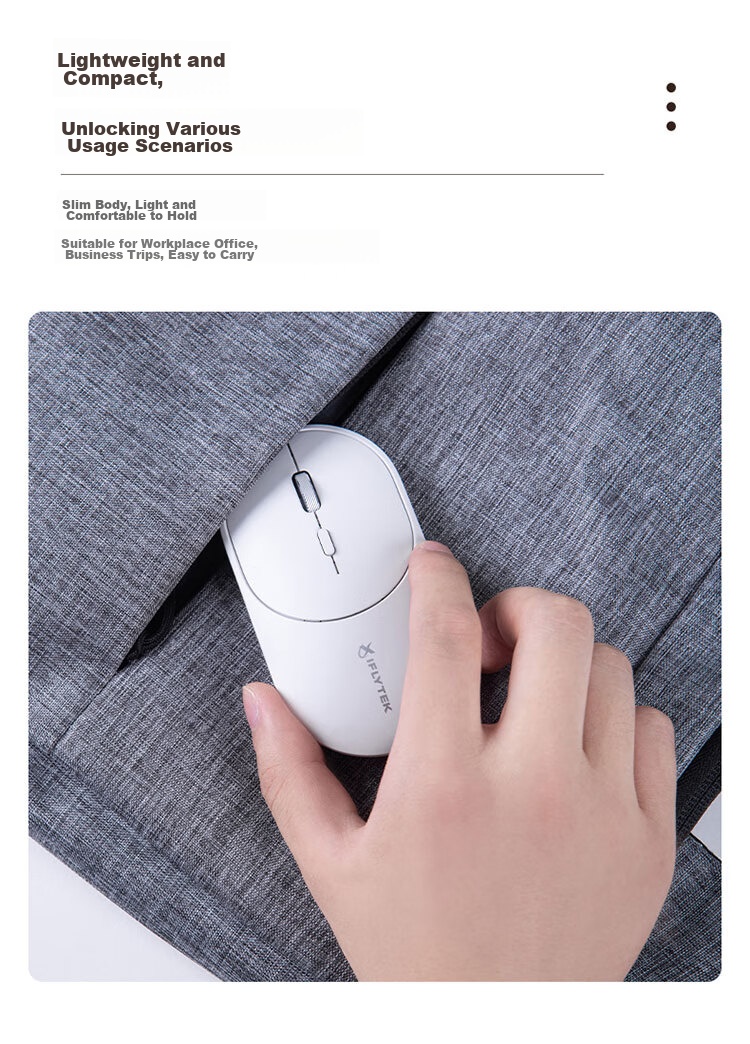 IFLYTEK Mouse Lite-M320 Starlight Edition [Slim] Bluetooth Mouse Wireless Mouse Sold by JD Smart Voice Mouse Quiet Office Mouse White 13