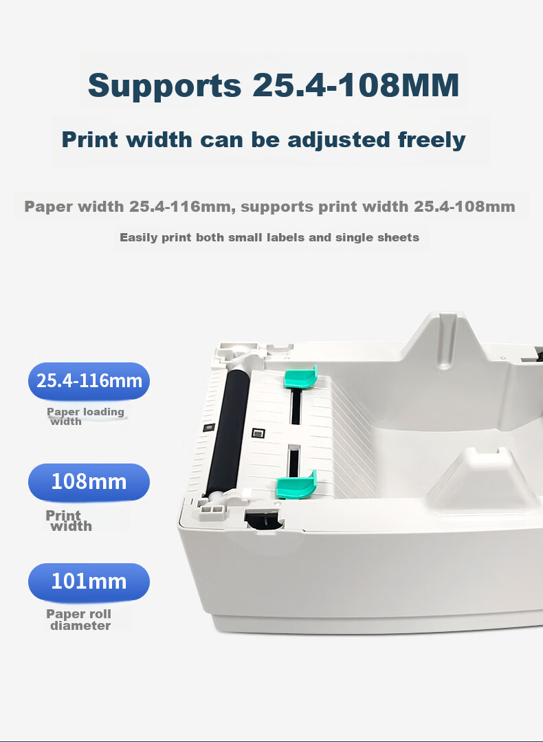 XINYE XP-460B Express Delivery Electronic Label Printer Bluetooth Version, 108MM Thermal Barcode Label Sticker Non-Adhesive Printing Machine, Warehouse Logistics Clothing QR Code 2