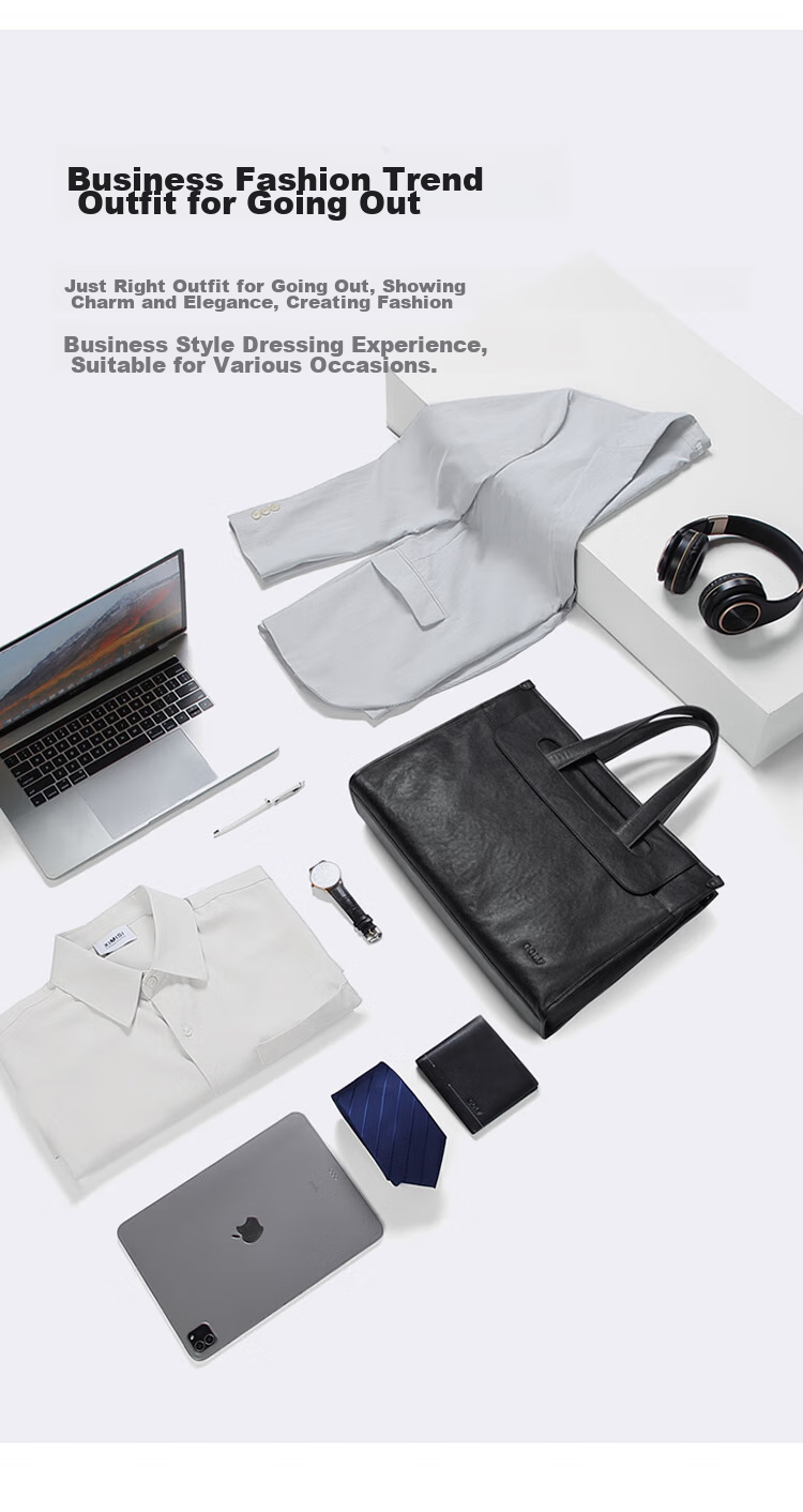 GOLF Business Briefcase, Men's Top-Grain Leather Handbag, 15-Inch Laptop Bag, Briefcase, Gift for Boyfriend Or Father 13