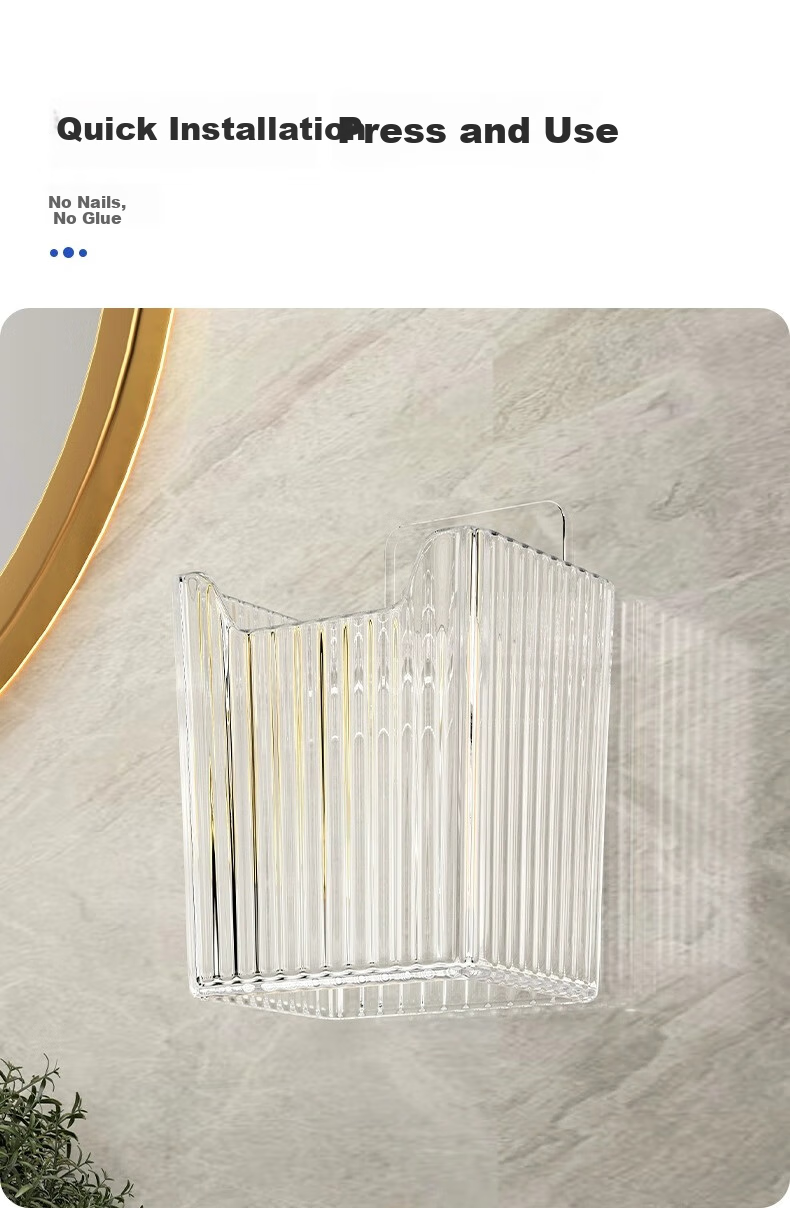 MUYA Bathroom Storage Rack, No Drilling Required, Wall-Mounted Toothbrush Holder, Toothpaste And Comb Organizer, Storage Box for Bathroom And Kitchen, Storage Solutio 3