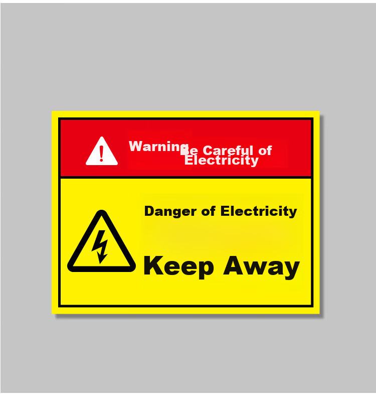 Aimohui Distribution Box Warning Stickers with Electrical Hazard Signs, Caution: Live Wire Warning, Self-Adhesive, 20*15cm, Pack of 5 8