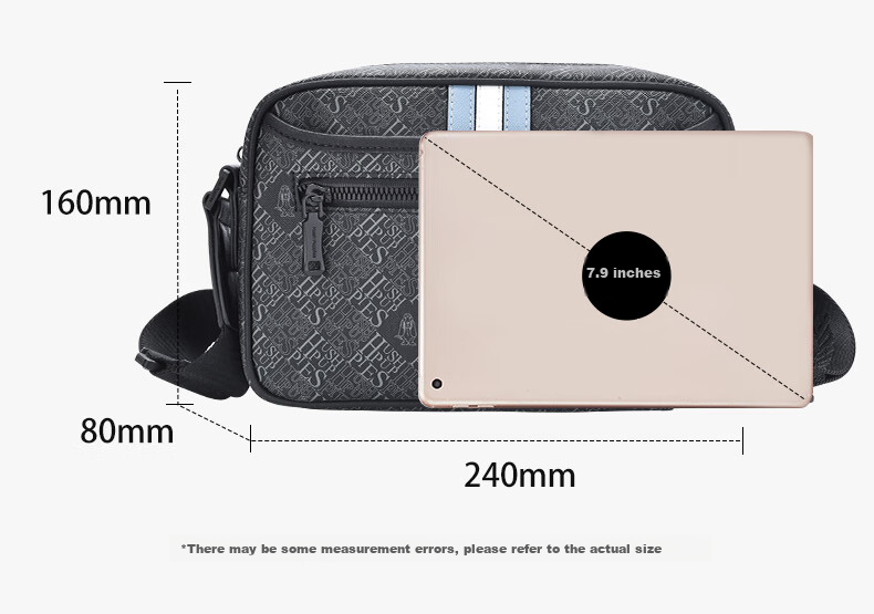 Hush Puppies Shoulder Bag for Men, Printed Simple Casual Crossbody Bag, Large Capacity PVC Shoulder And Crossbody Bag, Checkers Series 14