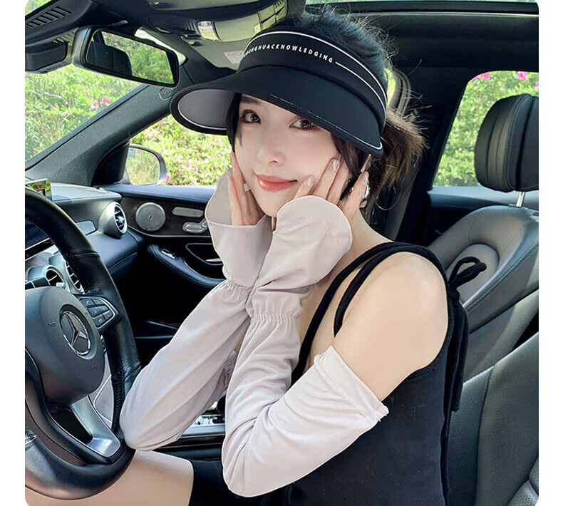 GLO-STORY Women's UV Protection Ice Silk Sun Sleeves Cute Sweet Outdoor Cycling Driving Arm Sleeves 11