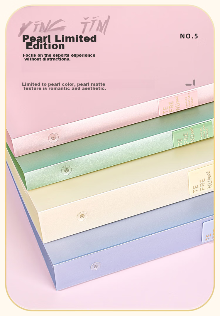 KINGJIM B5 Loose-Leaf Notebook, Business Office Journal, Diary, Spiral Notebook, 476TTE-GSR30 Pages, Pearl And Watercolor Paper 5