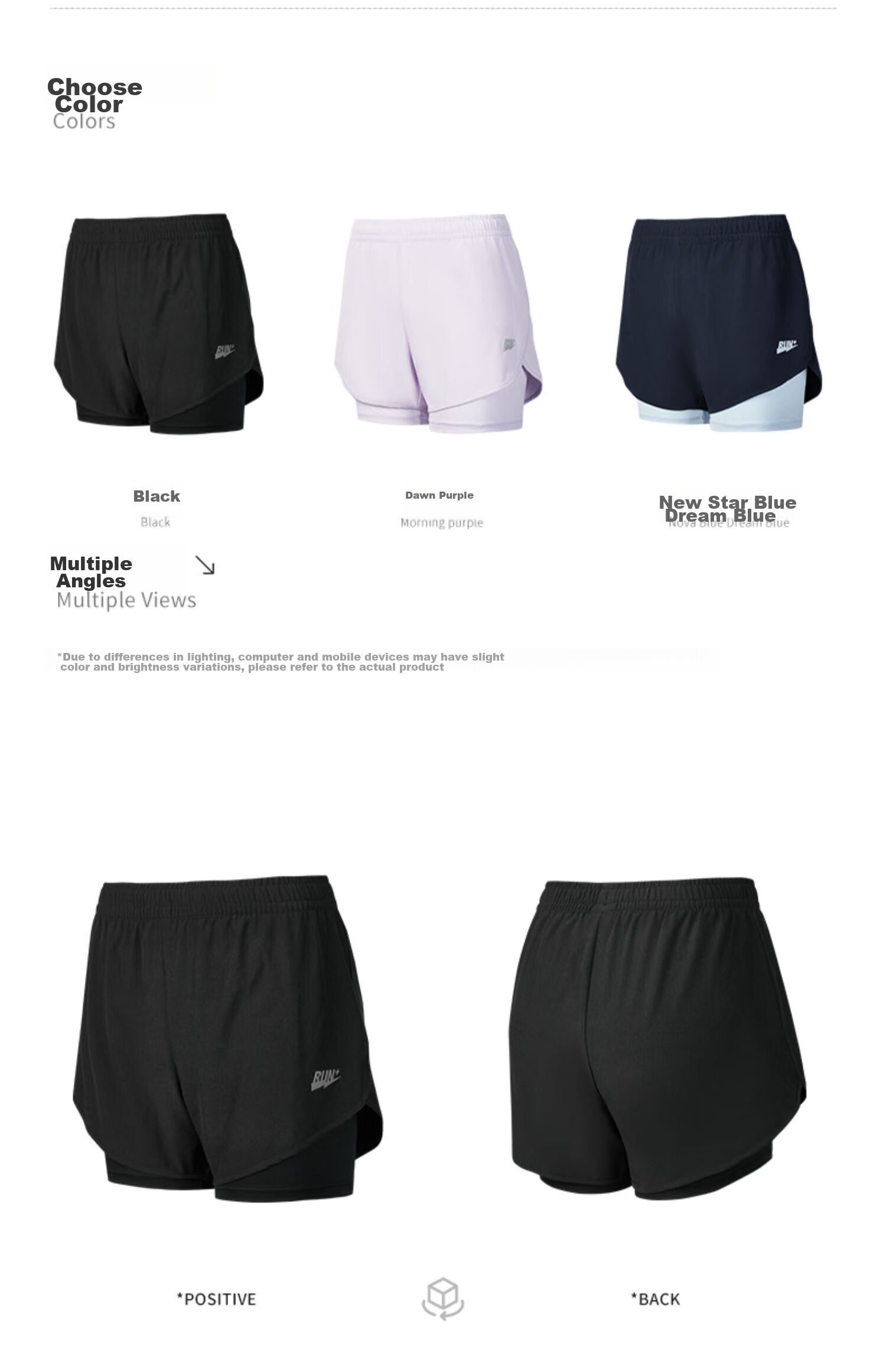 QIAODAN Women's Shorts, Sports Pants, Summer Lightweight Breathable Quick-Dry Fake Two-Piece Anti-Exposure Running Pants for Wome 11