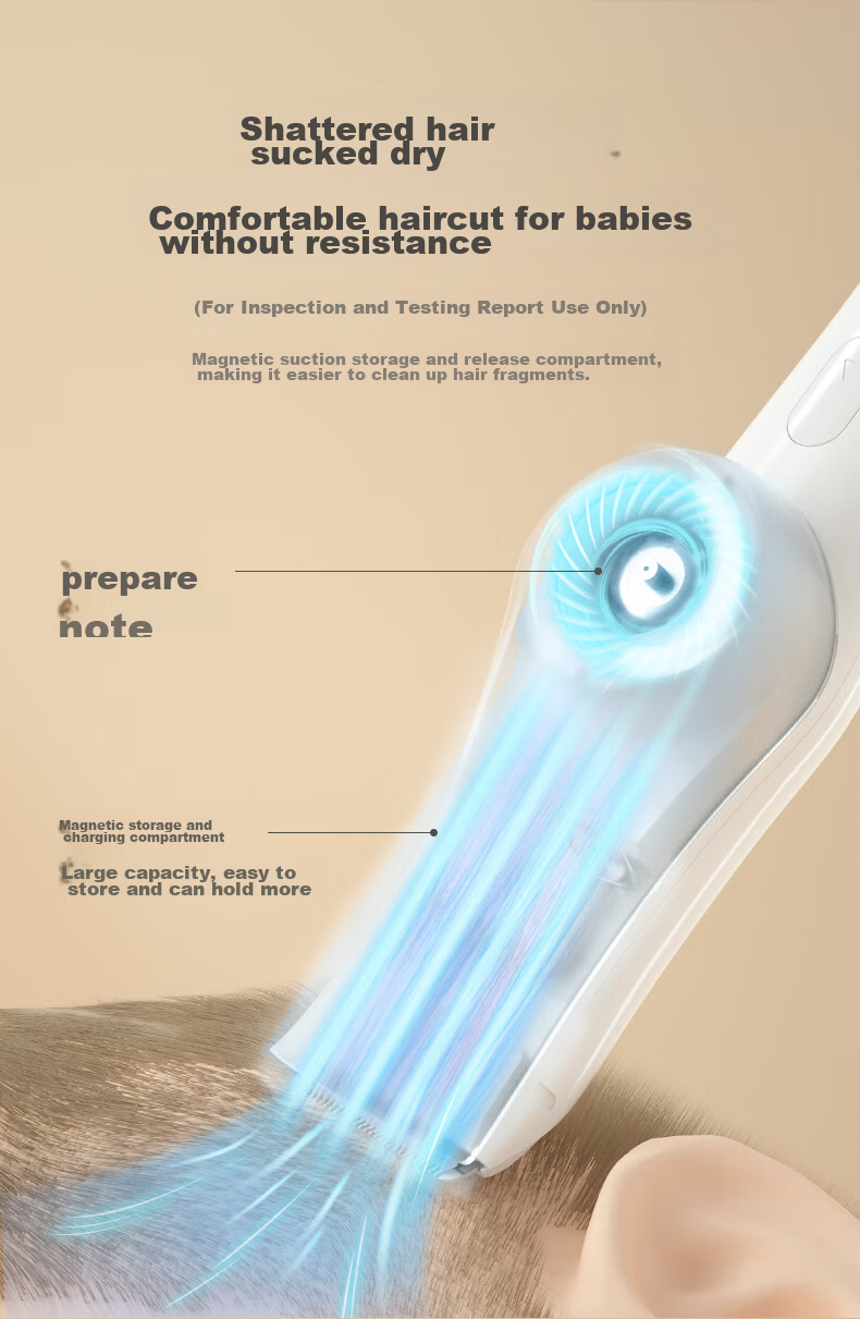 Rushan Xiaobai Pearl Baby Hair Clipper Ultra-Quiet Automatic Hair Suction Electric Trimmer for Infant Haircut 3