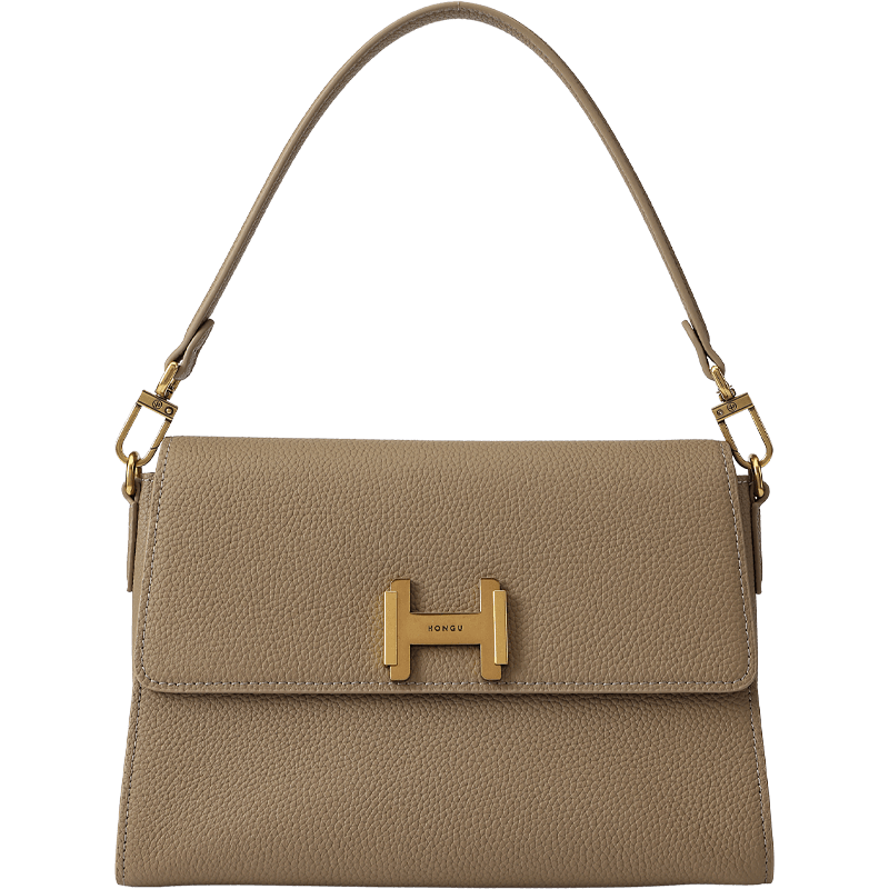 HONGU Women's Genuine Leather Shoulder Handbag, Work Commute Crossbody Small Square Bag, Ladies' Purse
