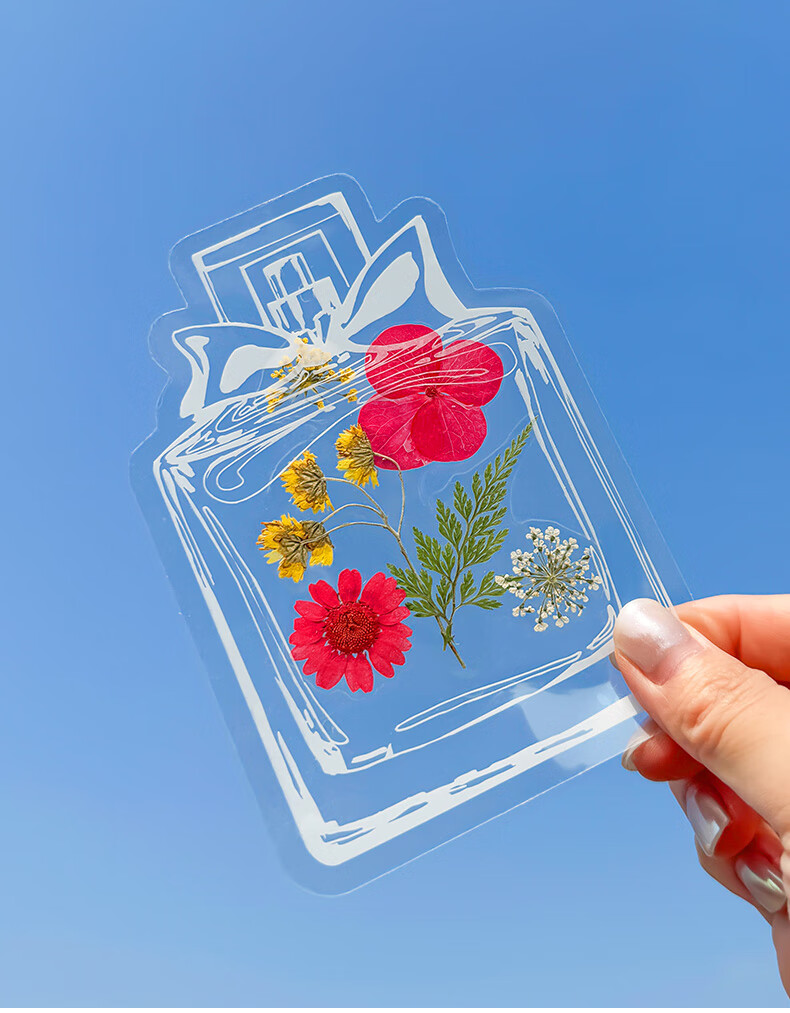 Tianse Transparent Dried Flower Bookmarks Handmade DIY Material Kit Leaf Specimen Laminated Plant Pressed Petals Back to School Set 20 Sheets TS-6132 19