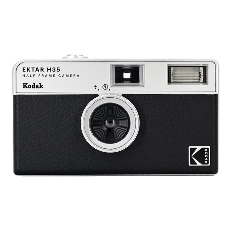 KODAK Retro Film Camera EKTAR H35 Non-Reusable Film Camera with Flash for Students' Instagram, Elegant Black Color (Film And Batteries Not Included)