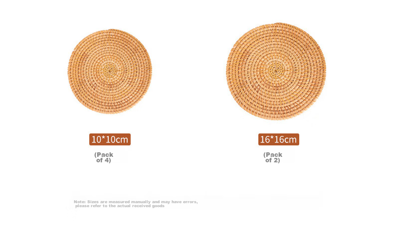 Siwangongli Rattan Heat-Resistant Mat, Household Anti-Scalding Pot Holder, Bowl Pad, High-Temperature Resistant Table Mat, Heat-Proof Plate Mat, Coaster, Teapot Tray 4