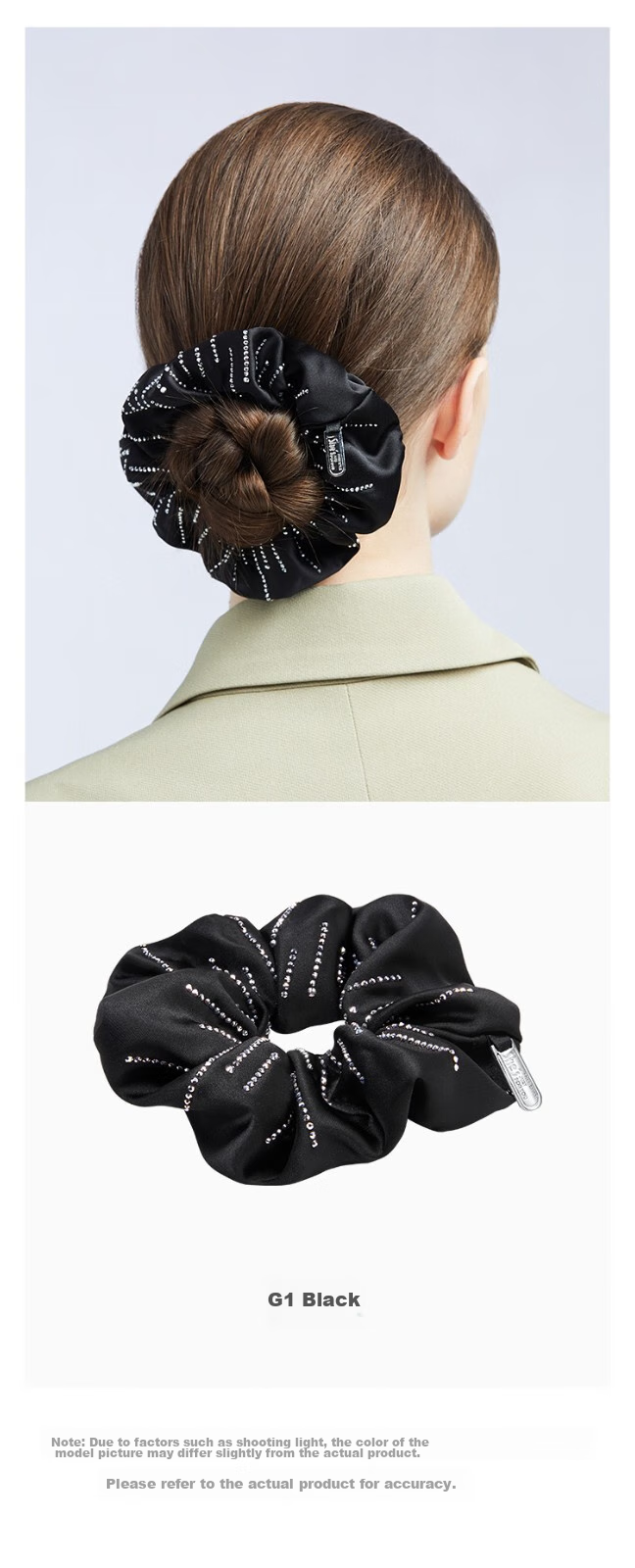 She's Light And Simple Rhinestone Soft Faux Silk Satin Hair Tie, Fashionable Headband, Birthday Gift for Girlfriend 9
