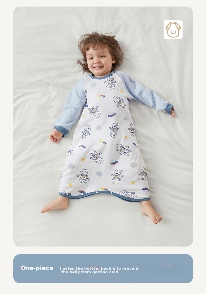 Beitaisi Baby Clothes, Spring And Autumn Cotton Pajamas, All-Season Infant Nightgown, Anti-Kick Blanket, Belly Protection, Cold Prevention Sleepwear 9