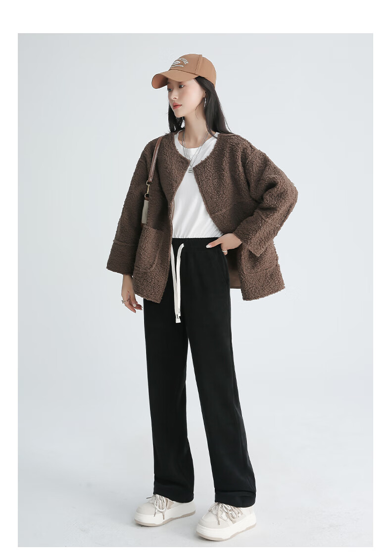 Baleno Slim Straight-Leg Pants for Women, 2026 Spring And Autumn Warm Casual Leg-Lengthening Corduroy Wide-Leg Trousers 15