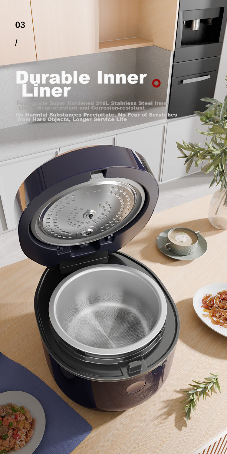 GREE Rice Cooker for Home Use, 2-3 People Capacity, Non-Coated 316L Stainless Steel Inner Pot, 3L Small Size, IH Heating, Multi-Functional Porridge And Firewood Rice Cooking, Model 3018C, Recommended by Dong Jie 3