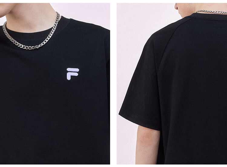 FILA FUSION Fashion Casual Couple's Knit Short Sleeve Summer Cotton T-Shirt 9