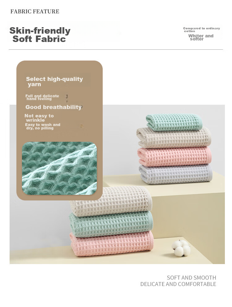 Xinya Towels, Pure Cotton Gauze, Adult Large Towels, 4 Pieces, Quick-Drying, Absorbent, Face Towels, Hair Drying And Bath Towels, 34×74cm 4
