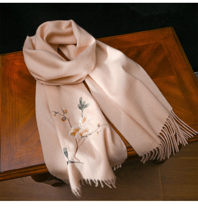 Hangsifu Pure Wool Embroidered Scarf, Neck Warmer, Outer Wrap Shawl, Autumn And Winter Warm Cloak, Birthday Gift Box for Mothers And Wome 13