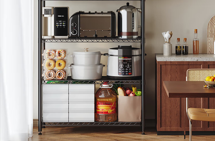 QIAONAMEI Kitchen Storage Rack, Floor-Standing Storage Shelf, Multi-Layer Shelving Unit, Household Organizer Rack, Living Room Storage Shelf, 60CM2392 7