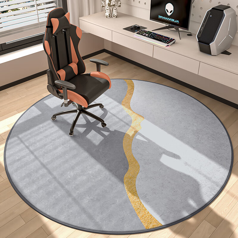 Dajiang Computer Chair Floor Mat, Gaming Room Carpet, Bedroom Soundproof Round Computer Chair Mat, Gaming Chair Floor Pad
