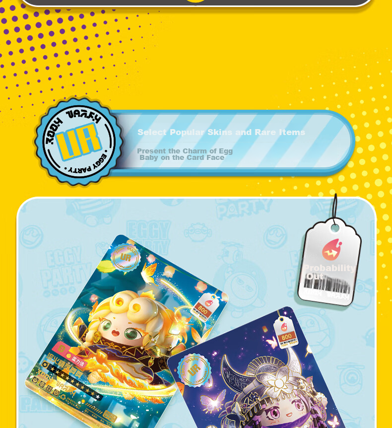 Kayou Egg Party Card Trendy Pack CR Cards, Egg Party Accessories, Toy Eggs, Card Game 7