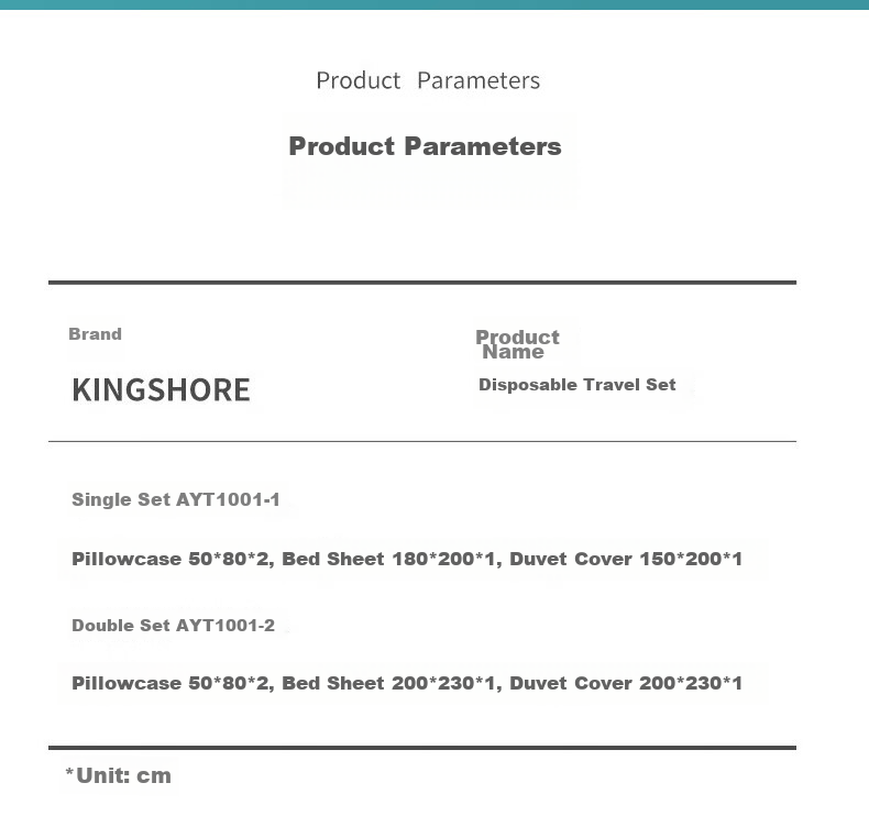 KING SHORE Single Bed Four-Piece Disposable Hygiene Bedding Set Including Bed Sheet, Duvet Cover, Pillowcases - Essential for Travel 10