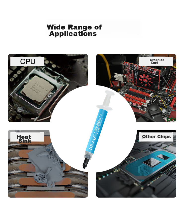 NVV Thermal Paste for CPU Cooling, Heat Conductive Silicone Gel for Phone Repair, Graphics Card And Laptop Cooling Paste, 2g Package with Thermal Conductivity of 16.8 (W/m·K) 7