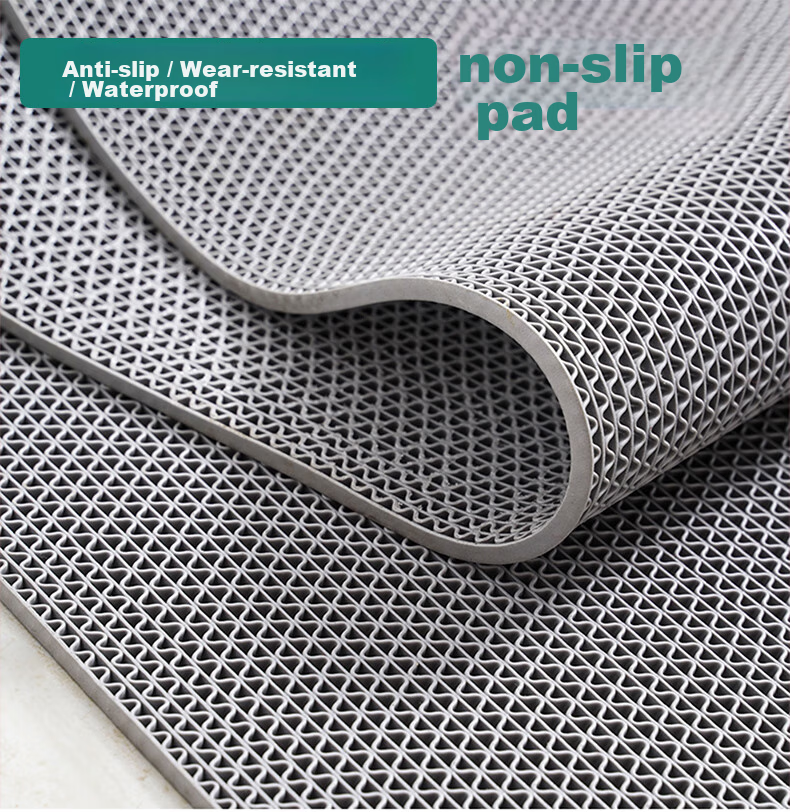 DIYIN Bathroom Mat, PVC Toilet Non-Slip Mat, Hollow Plastic Water Barrier Mat, 4.5mm Thick, Red, 1.2 Meters Wide, 3 Meters Long 1