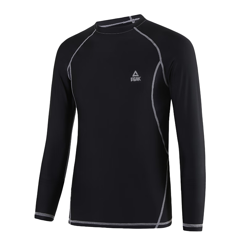 PEAK Men's Compression Shirt, Long Sleeve Fitness Wear, Summer Breathable Quick-Dry Sweat-Wicking High-Elasticity Sports Training Morning Run Top