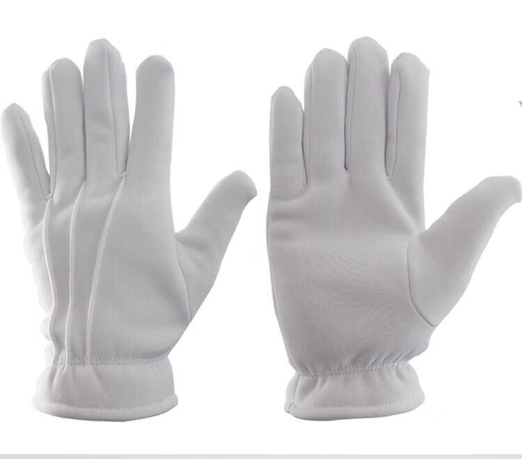 Mashifu Three-Strand Fleece-Lined Thickened White Gloves High-Grade Cuffless Winter Warmth Thickened Fleece White Gloves Size L 2 Pairs 1