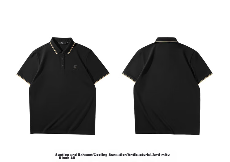 HLA Short-Sleeve Polo Shirt for Men, Zhonghua Dragon Series, Turn-Down Collar, Plus Size, Cool-Feeling Short Sleeves for Me 23