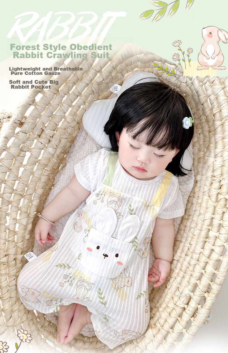 Youqi Summer Baby Clothes Thin Short Sleeve Romper Half Sleeve Bodysuit Cotton for Girls 3 to 6 Months Old 1