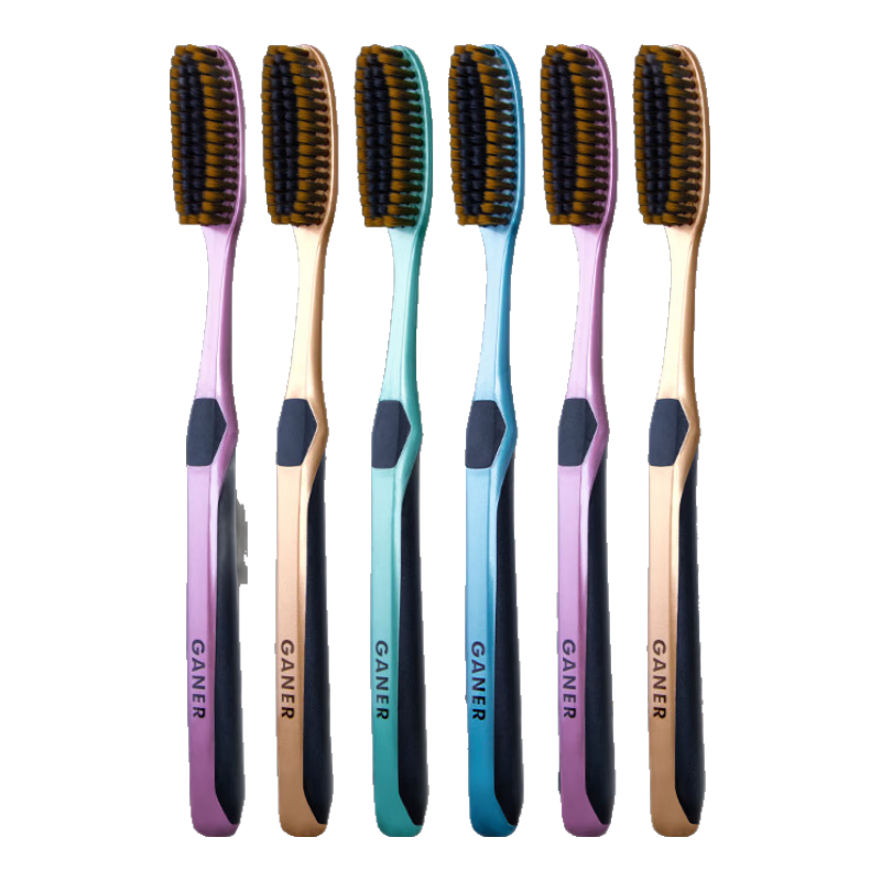 GANER [6 U-Shaped Long Brush Heads] Couple's Soft Bristle Luxury High-Quality Fine Bristle Extended Household Toothbrush