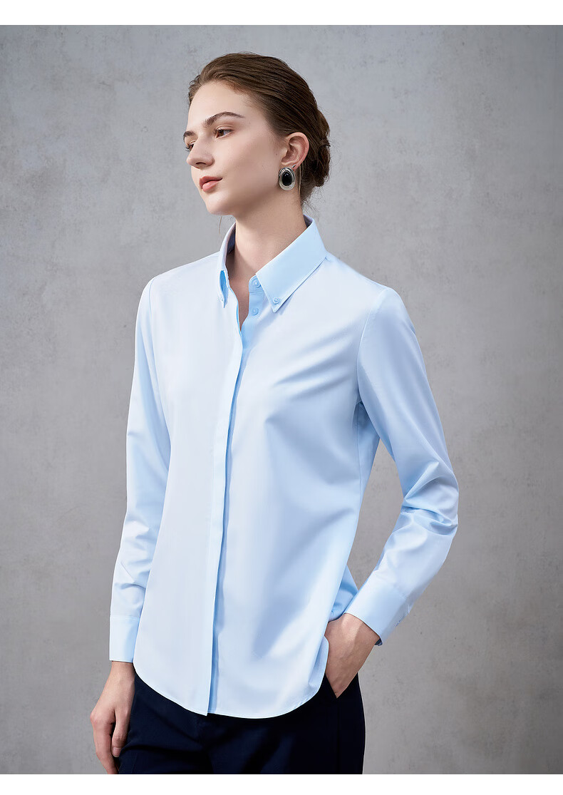 G2000 Women's Long Sleeve Modal Stretch Shirt with Complimentary Necklace, Four-Season Mall Style 11