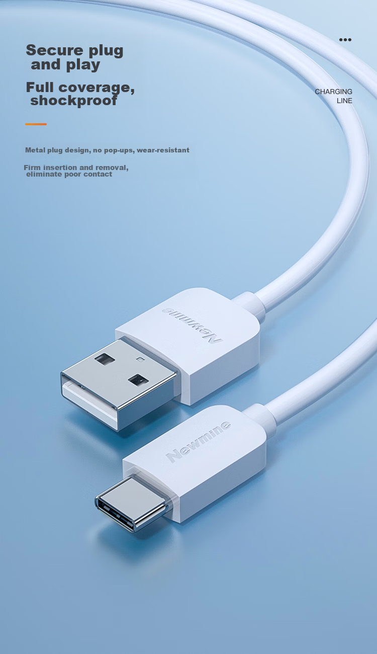 Newmine Type-C Data Cable USB-C Android Phone Charger Cable Compatible with Xiaomi 8/Huawei P30/MATE20/Honor V20 [Two-Pack] 5