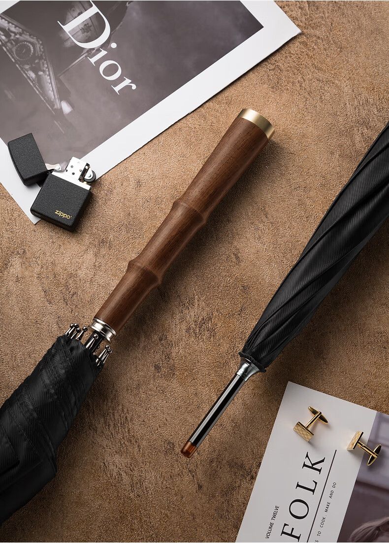 ZUODU Long-Handle Umbrella Straight Pole Rain Umbrella for Men, Enlarged Thickened Durable Windproof Business Straight Handle Umbrella Camping Double-Person Extra-Large High-End 13