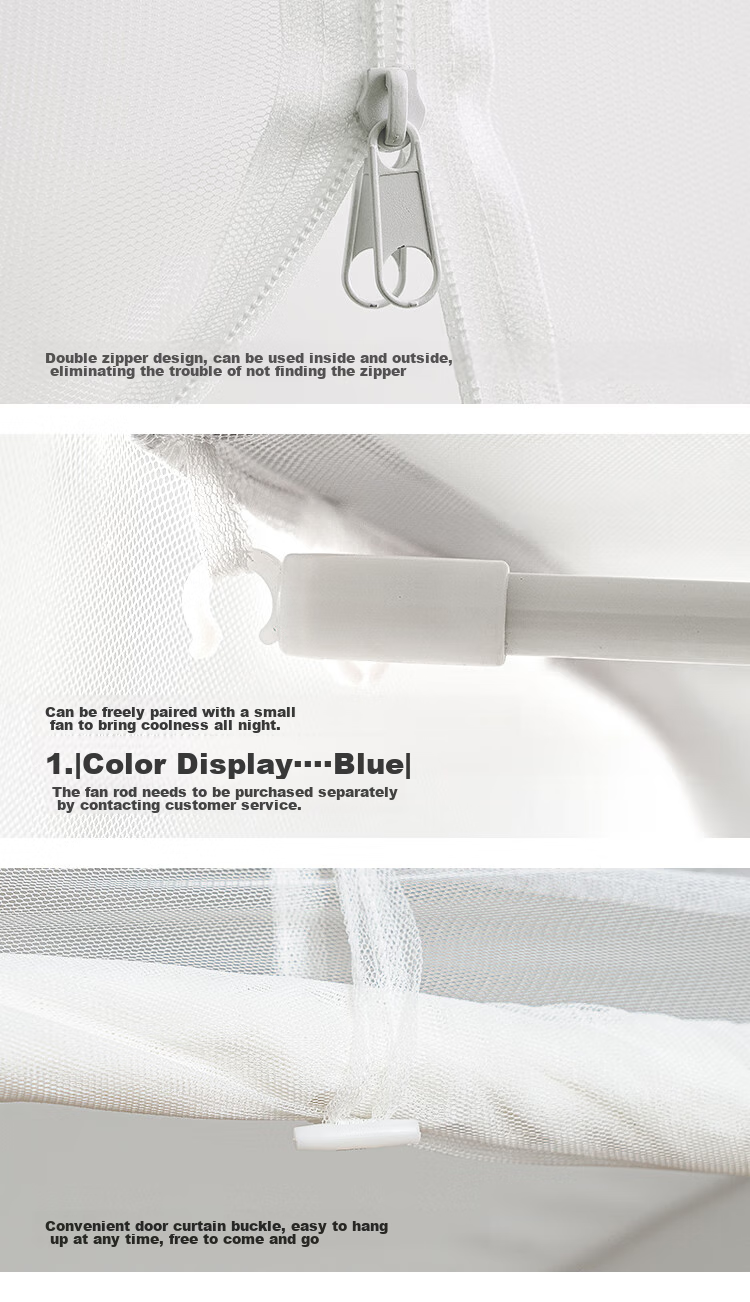 JD Original Anxin Blue Mongolian Yurt Mosquito Net, Class A Maternal And Infant Use, No Installation Required, High-Quality Household Mosquito Net for 1.5x2 Meter Bed 17