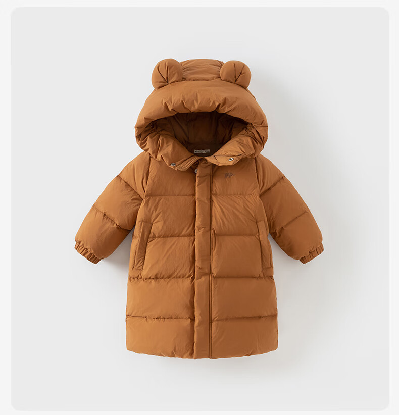 DAVE & BELLA Kids Long Down Jacket Boys Winter Coat Girls Three-Proof Outerwear Baby Toddler Winter Clothes 7